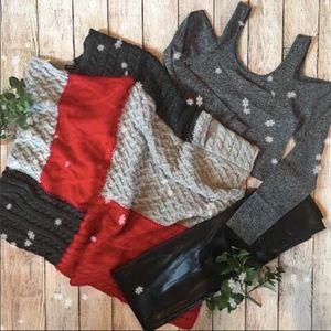 NEW Color Block Knit Sweater Poncho One Size NWT